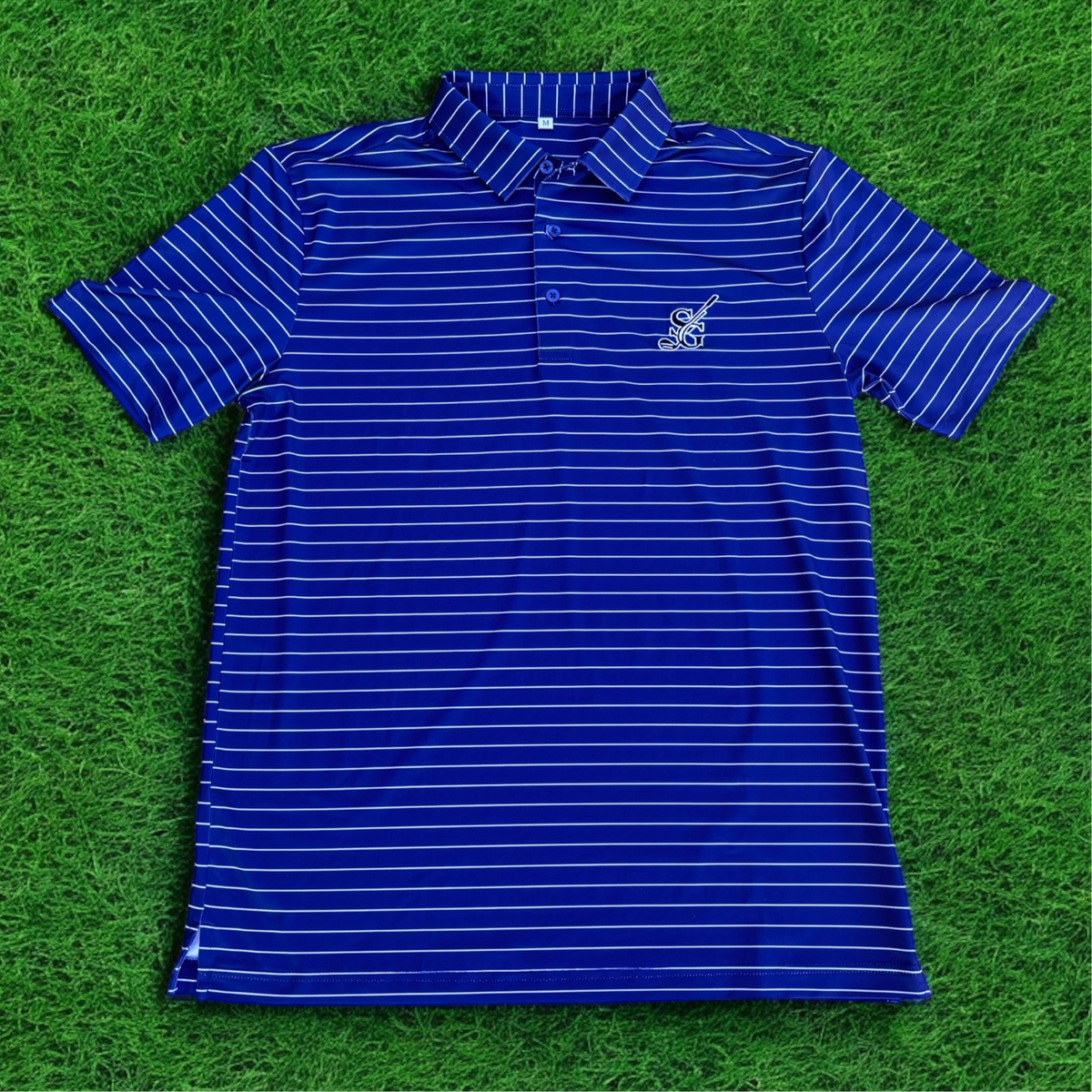 Polo - Navy Striped – Sunday Greens Golf