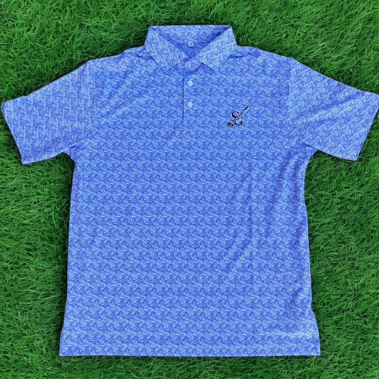 Polo - Sky Blue Pattern